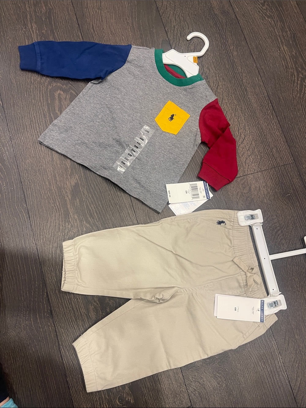 Polo by Ralph Lauren Multicolor Colorblock Sweatshirt with Khaki Joggers
